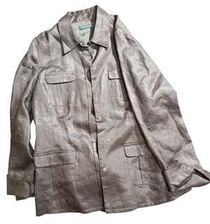 Valerie Stevens 100% Linen Jacket Women’s Size 10 Belted Utility Coat